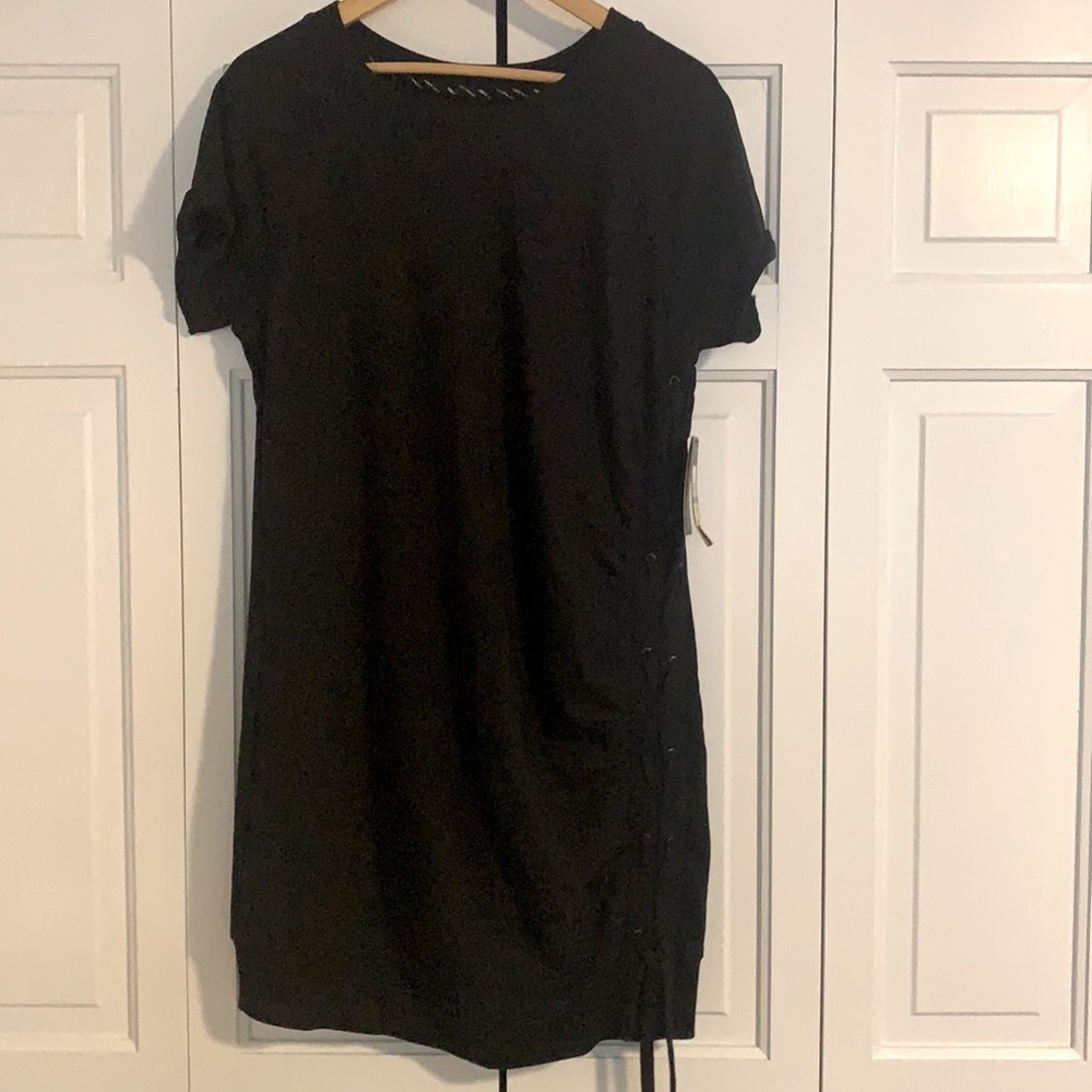 Black Marc New York Short Sleeve Sweatshirt Dress